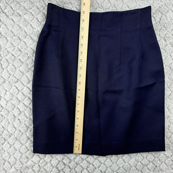 Liger Vintage Navy 100% Wool Skirt Size 8 Made In USA - above the‎ knee - Picture 3 of 5